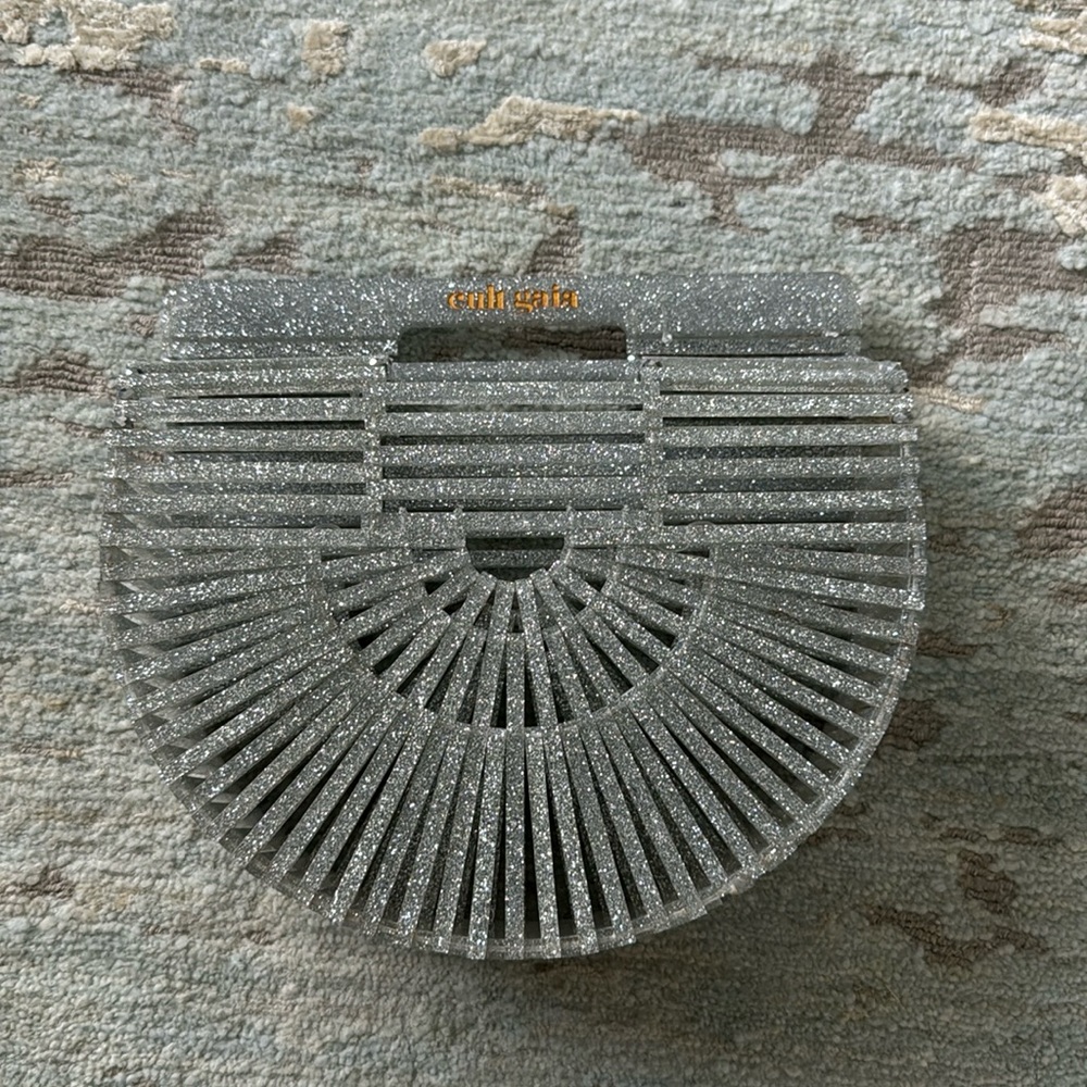 Cult Gaia glitter clutch